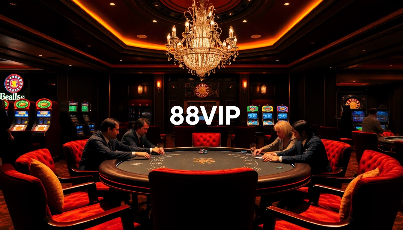 Engage in high-stakes poker at 68VIP's luxurious casino with plush seating and elegant decor.